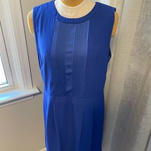 Madewell cobalt blue shift with ribbon and pleat detail - and pockets!